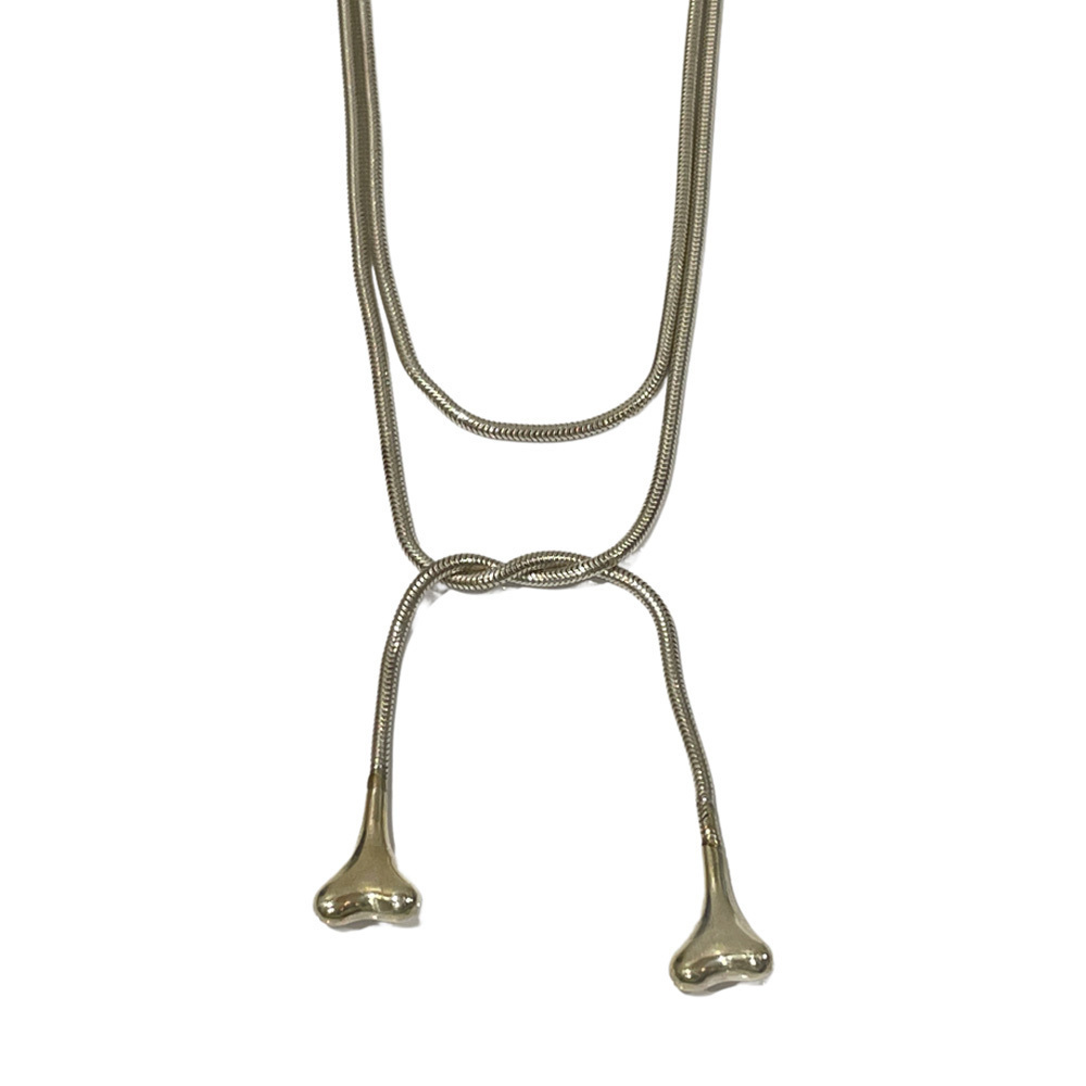Tiffany Snake Bone Lariat Necklace Silver